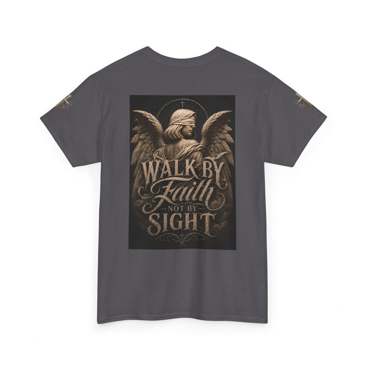 Angel Graphic Tee — "Walk by Faith, Not by Sight" Inspirational T‑Shirt