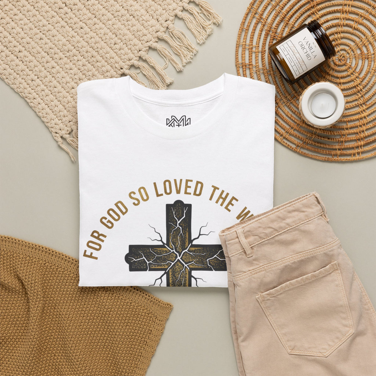 John 3:16 Cross T-Shirt — "For God So Loved the World" Christian Tee