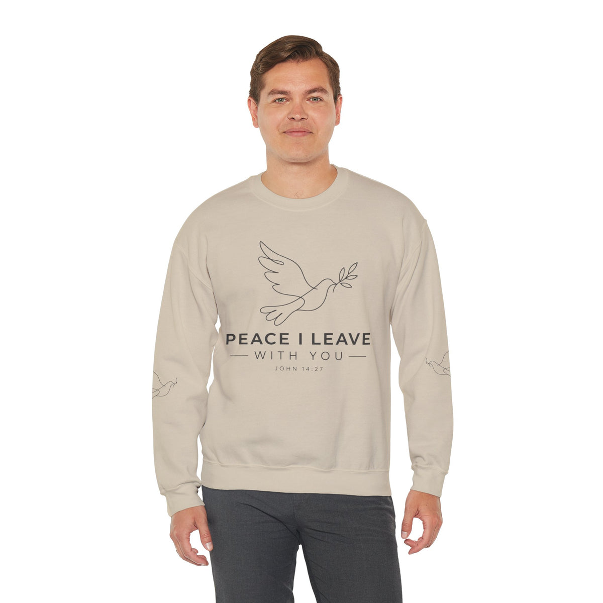 Peace I Leave Crewneck Sweatshirt — Dove & John 14:27 Inspirational Sweatshirt