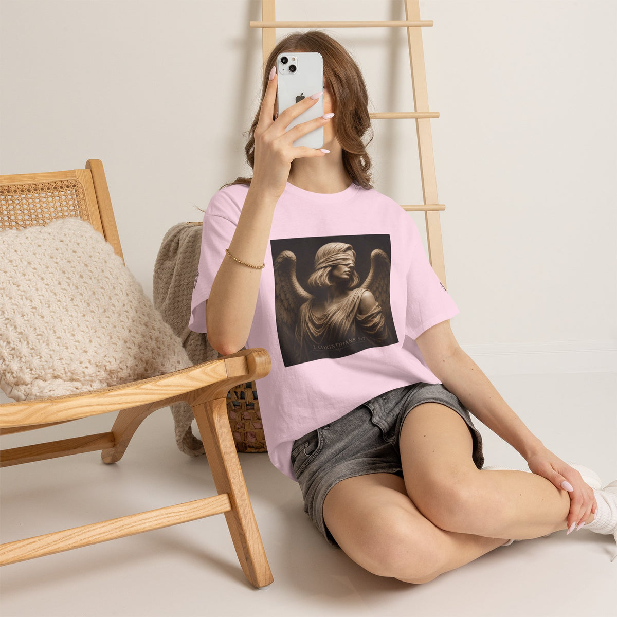Angel Graphic Tee — "Walk by Faith, Not by Sight" Inspirational T‑Shirt