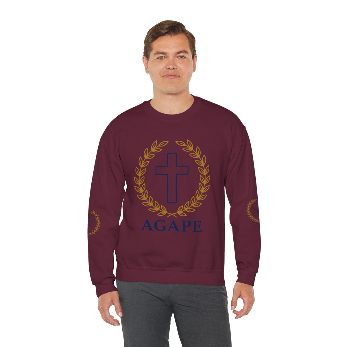 Agape Cross Crewneck Sweatshirt — Christian Faith Pullover