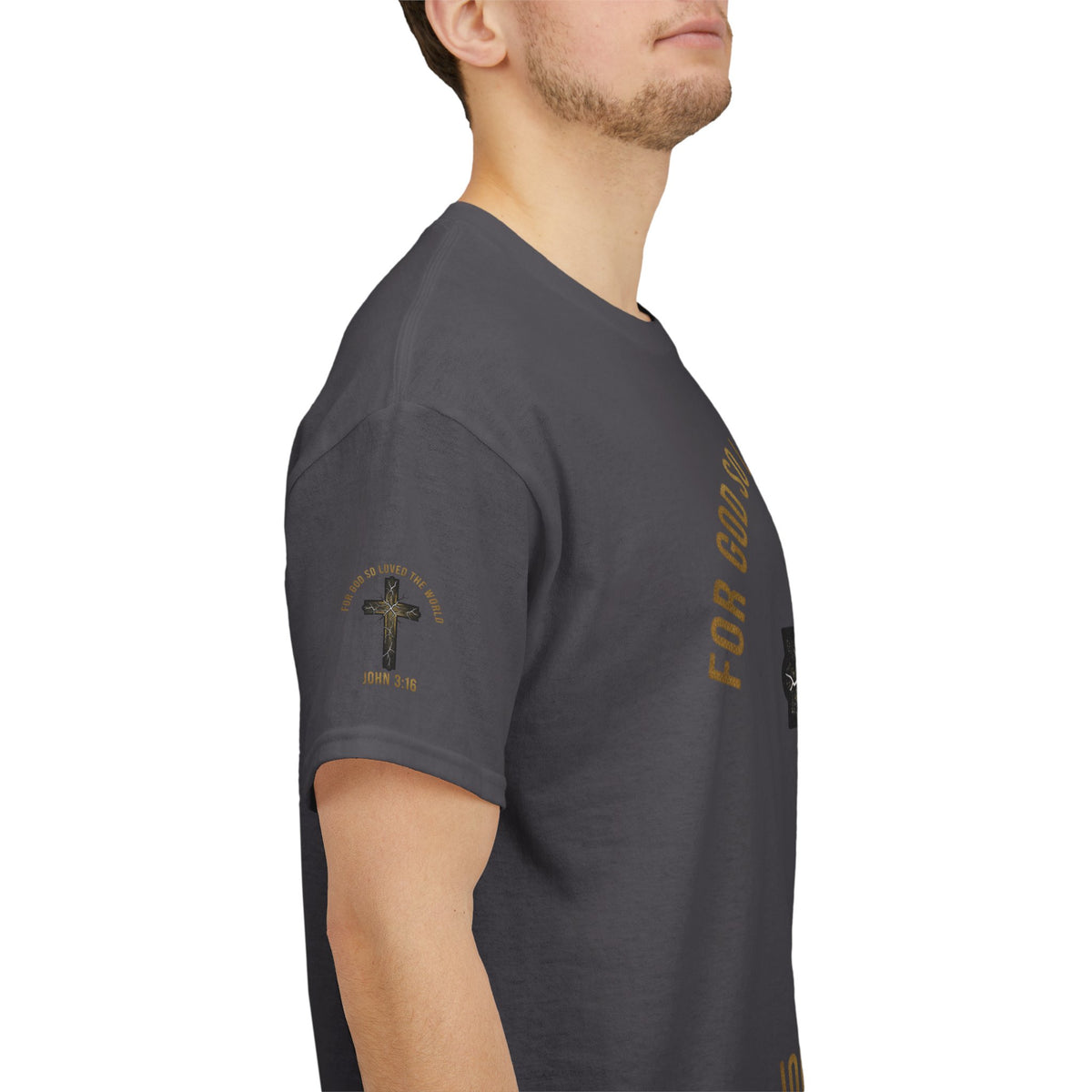 John 3:16 Cross T-Shirt — "For God So Loved the World" Christian Tee