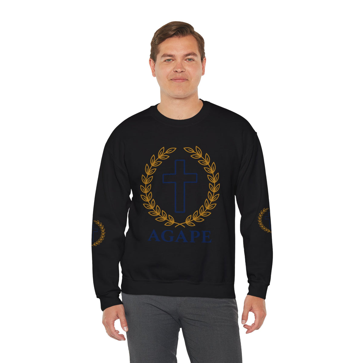 Agape Cross Crewneck Sweatshirt — Christian Faith Pullover