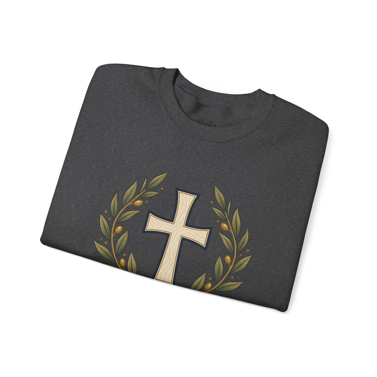 Crewneck Sweatshirt — "Be Still" Psalm 46:10 Christian Cross Design
