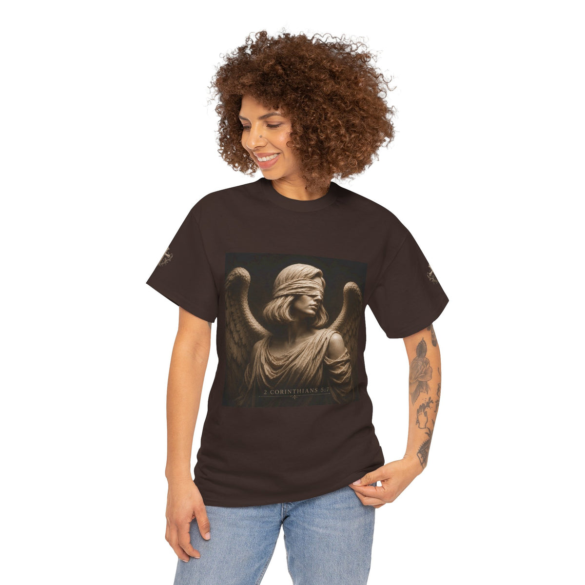 Angel Graphic Tee — "Walk by Faith, Not by Sight" Inspirational T‑Shirt