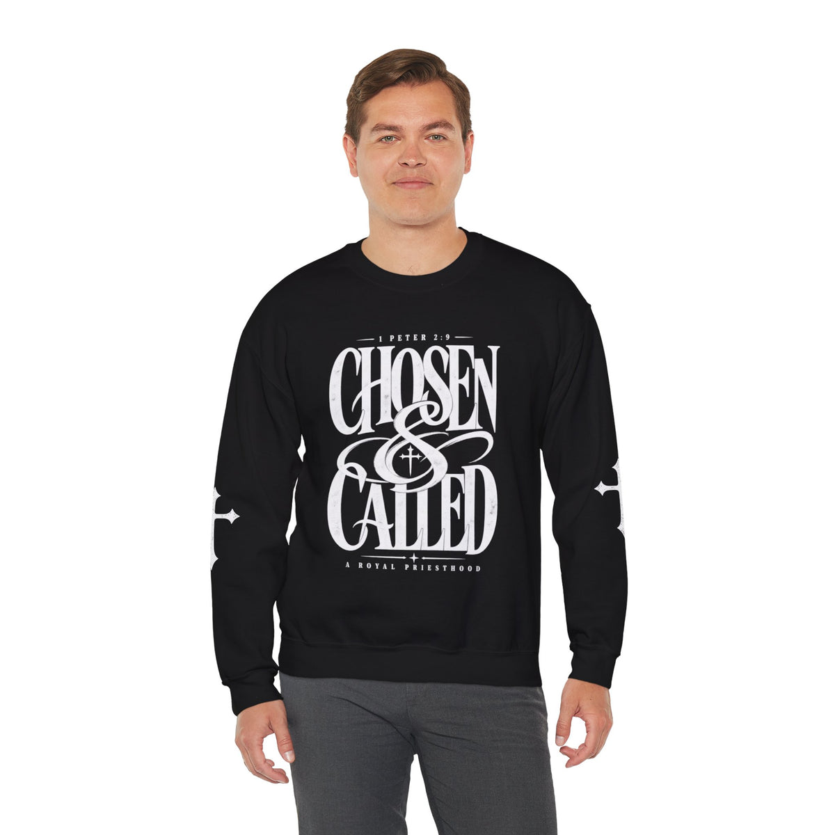 Chosen & Called Crewneck Sweatshirt — Christian Faith Apparel, 'A Royal Priesthood' Gospel Pullover