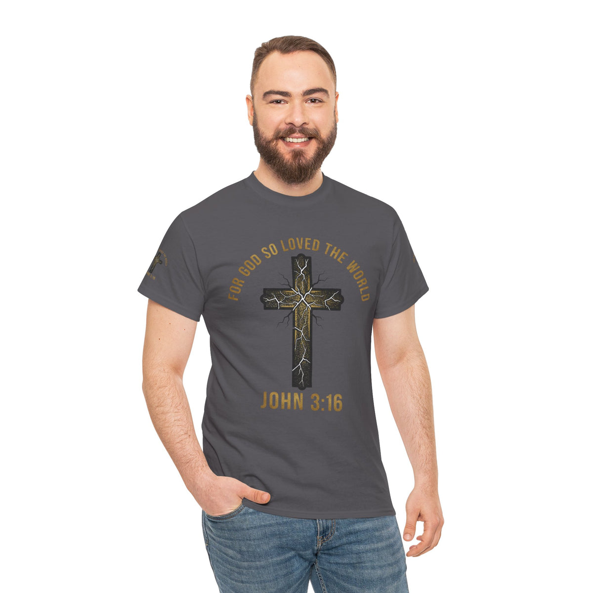 John 3:16 Cross T-Shirt — "For God So Loved the World" Christian Tee