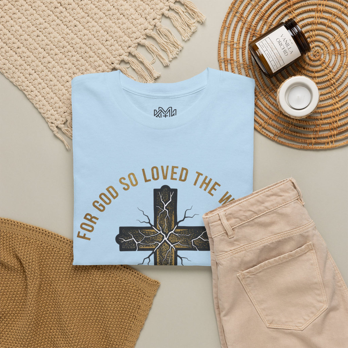 John 3:16 Cross T-Shirt — "For God So Loved the World" Christian Tee