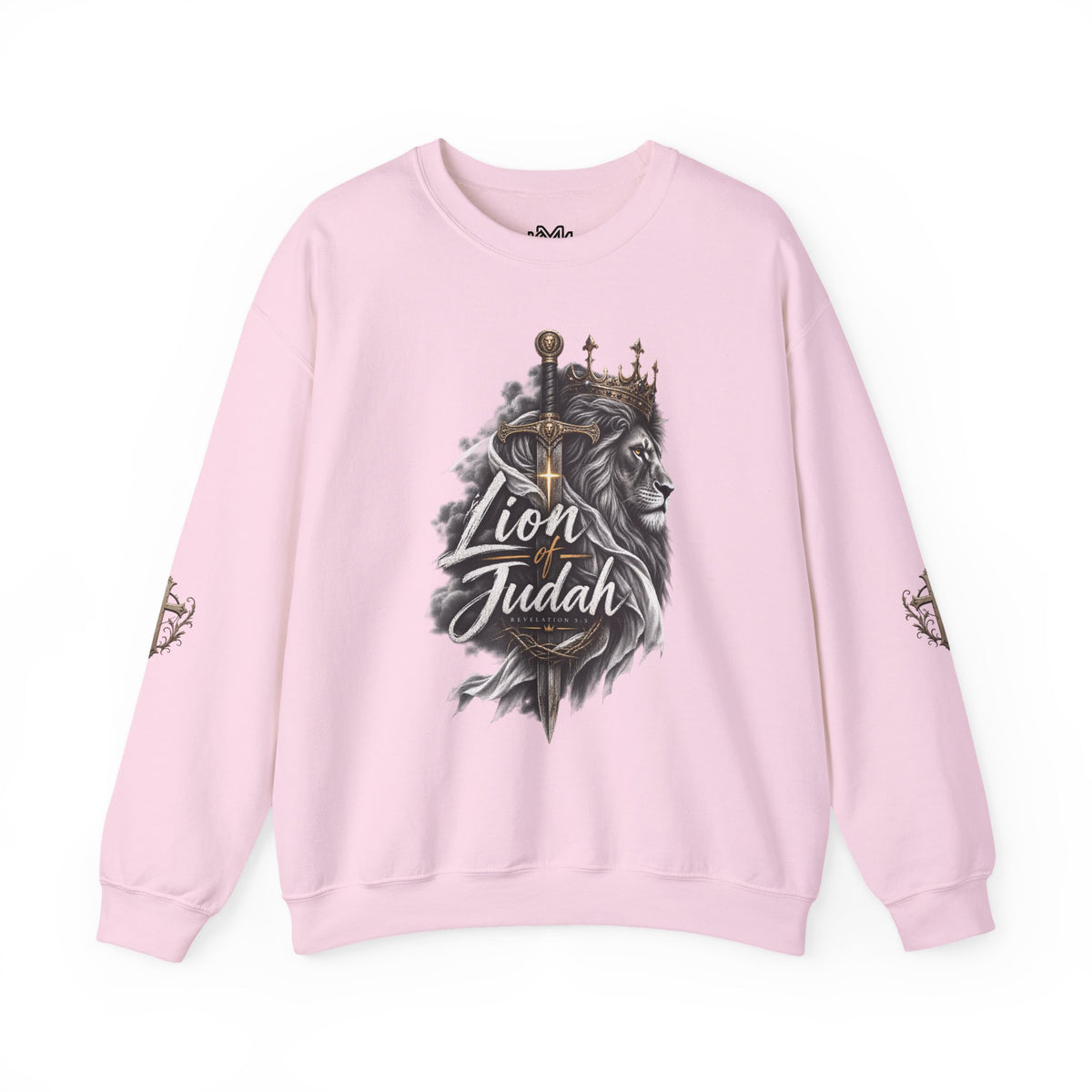 Lion of Judah Sweatshirt — Christian Lion Crewneck with Crown & Ichthys Back