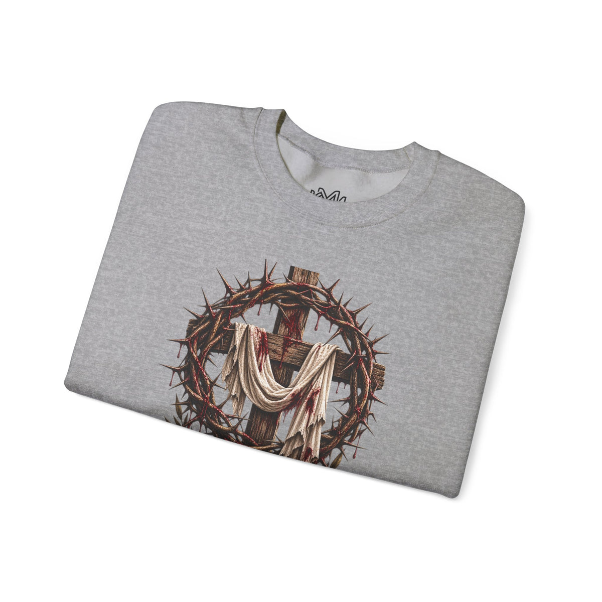 Redeemed Cross Sweatshirt — Christian Faith Crewneck (crown of thorns design)