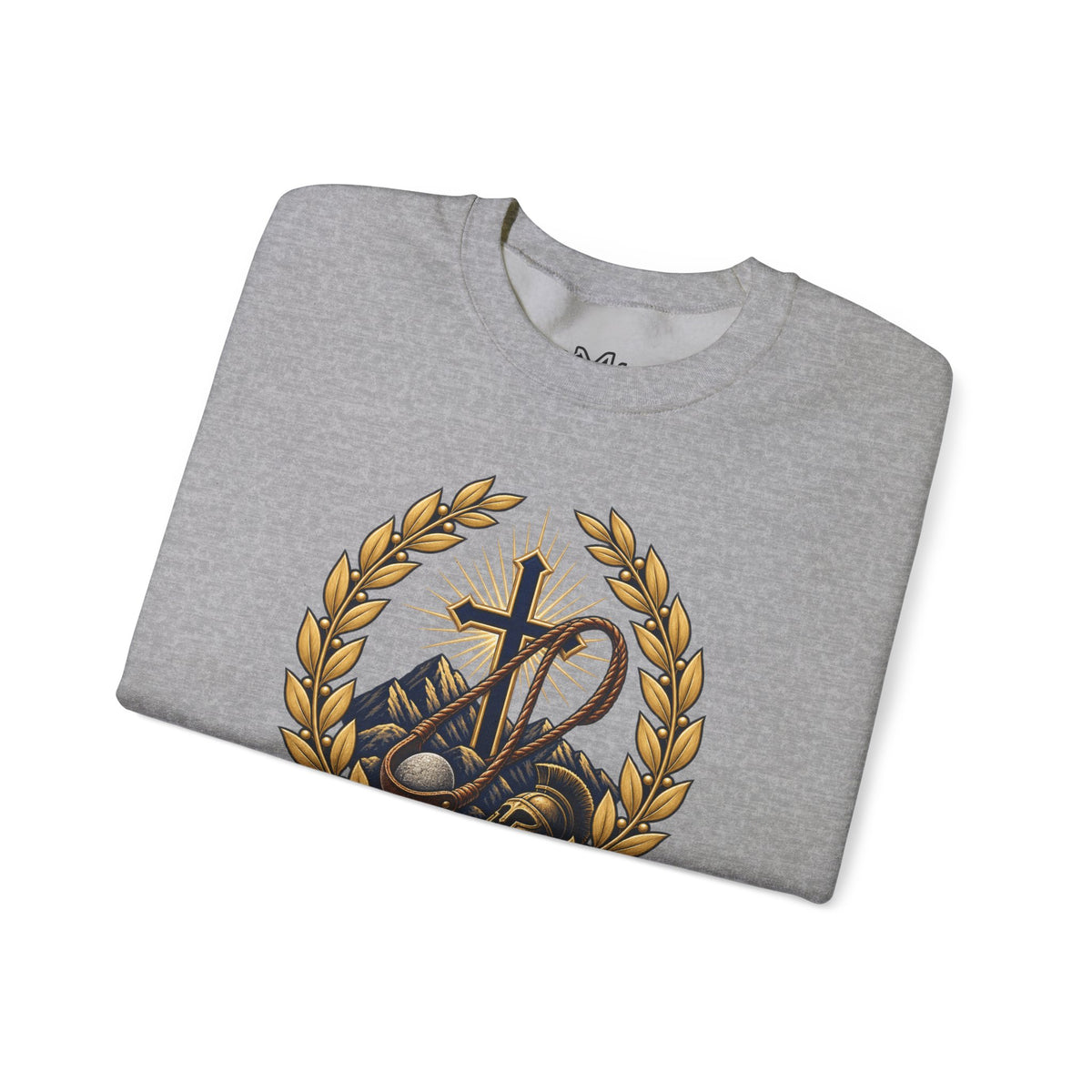 Religious Crewneck Sweatshirt — "The Battle Is The Lord's" (1 Samuel 17:47)
