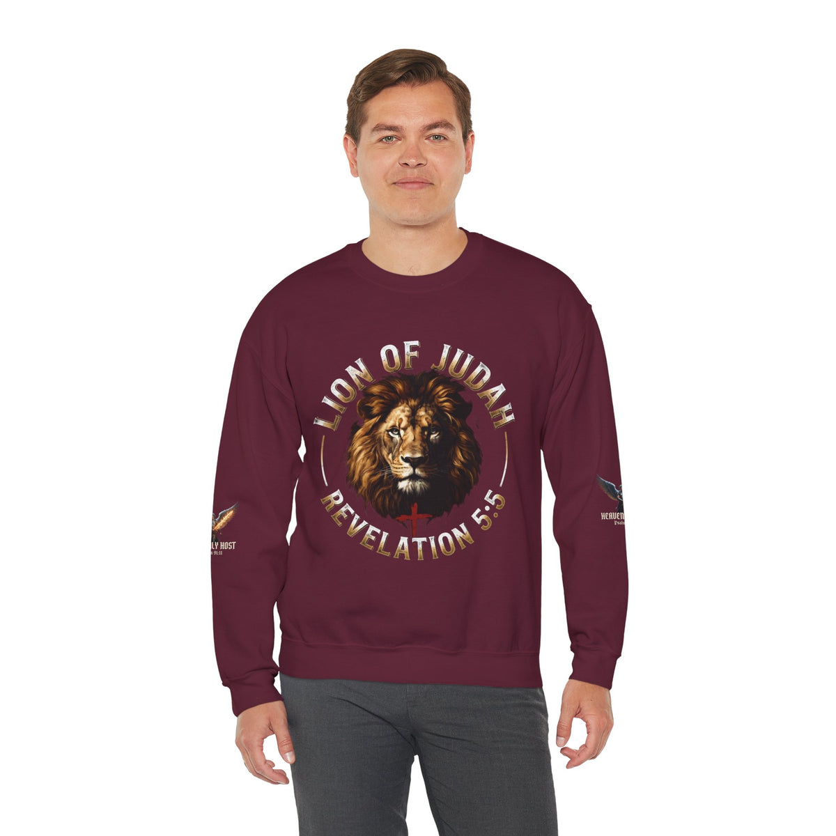 Lion of Judah Sweatshirt – "Revelation 5:5" Christian Crewneck