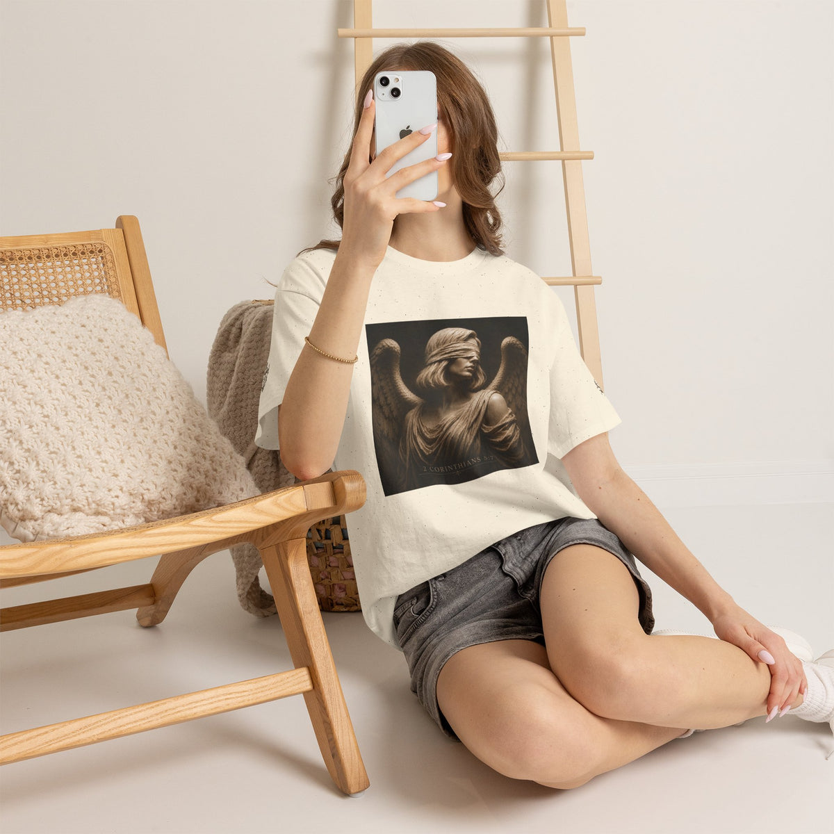 Angel Graphic Tee — "Walk by Faith, Not by Sight" Inspirational T‑Shirt
