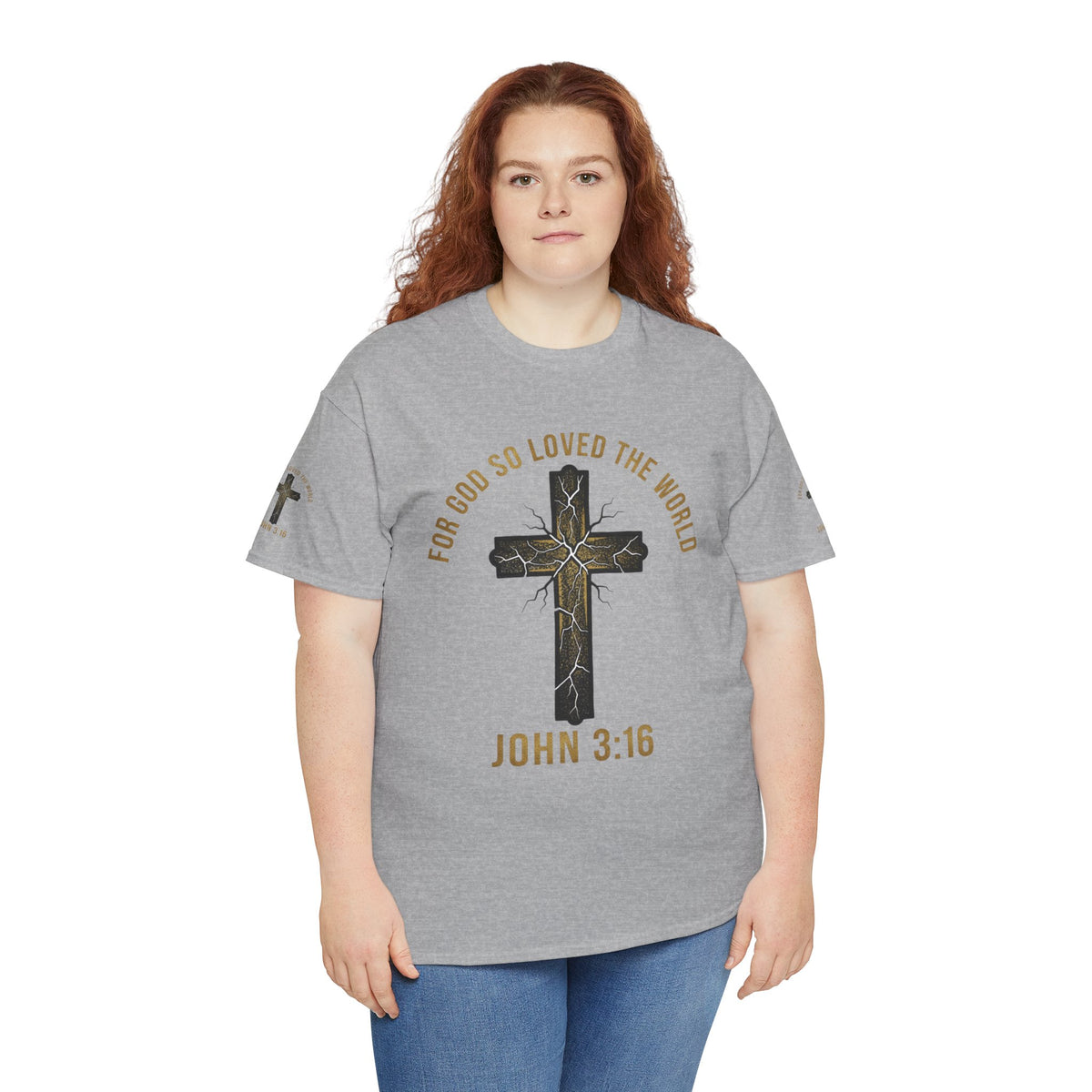 John 3:16 Cross T-Shirt — "For God So Loved the World" Christian Tee