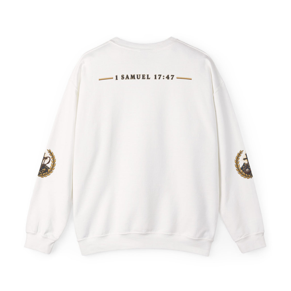 Religious Crewneck Sweatshirt — "The Battle Is The Lord's" (1 Samuel 17:47)