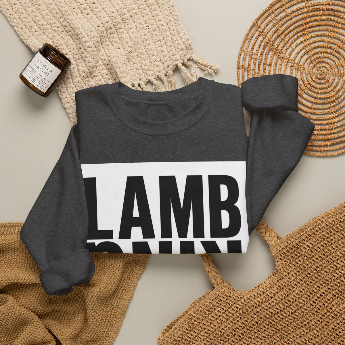 Lamb King Crewneck Sweatshirt — "The Lamb Is King" Christian Graphic Pullover