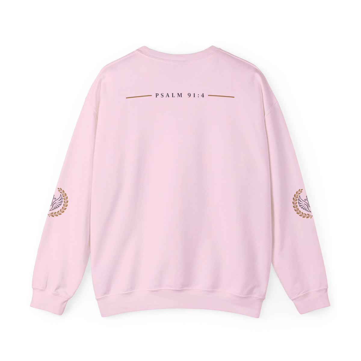 Religious Crewneck Sweatshirt – “Under His Wings” Psalm 91:4 Christian Pullover