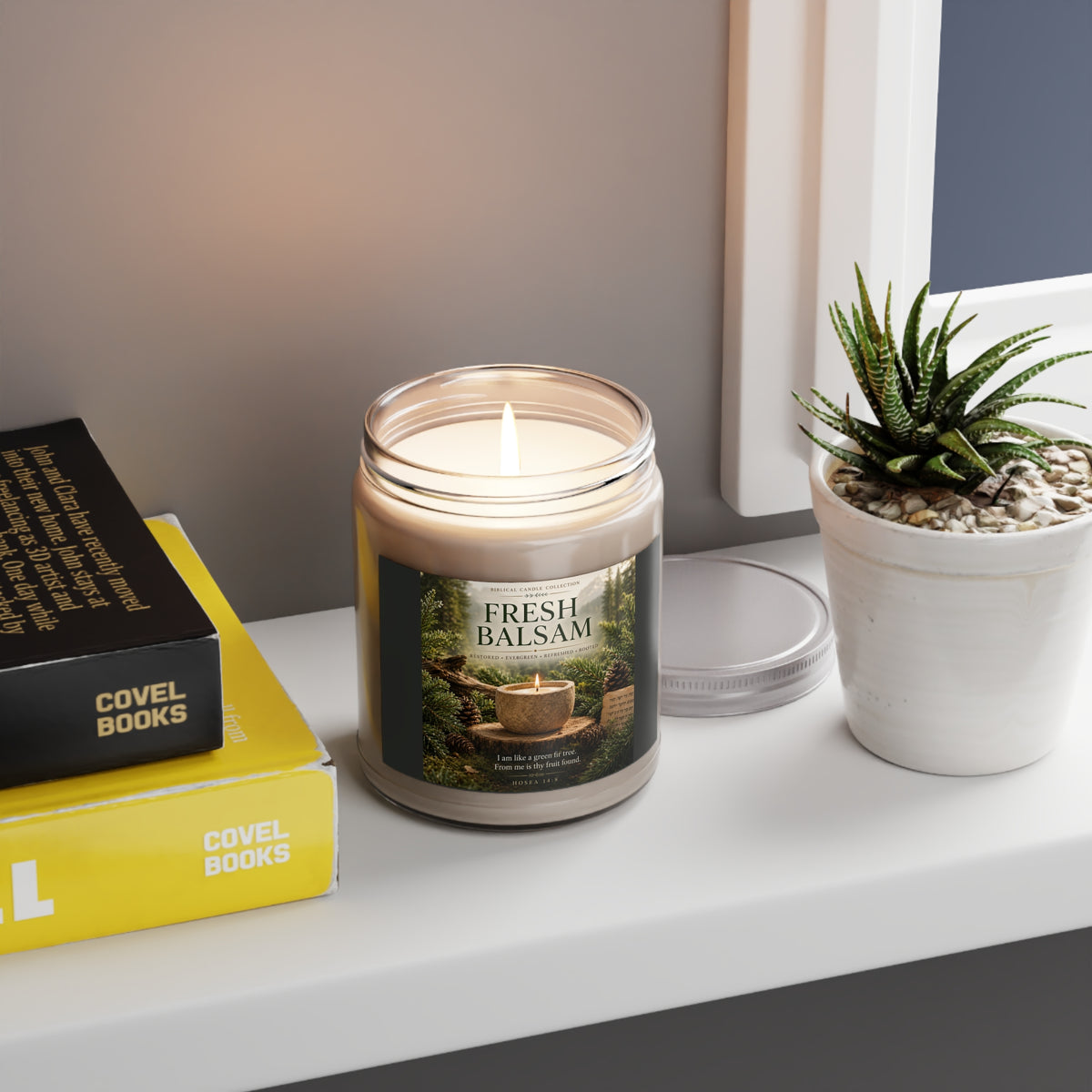 Fresh Balsam Soy Candle 9oz – Scented Jar Candle with White Lid