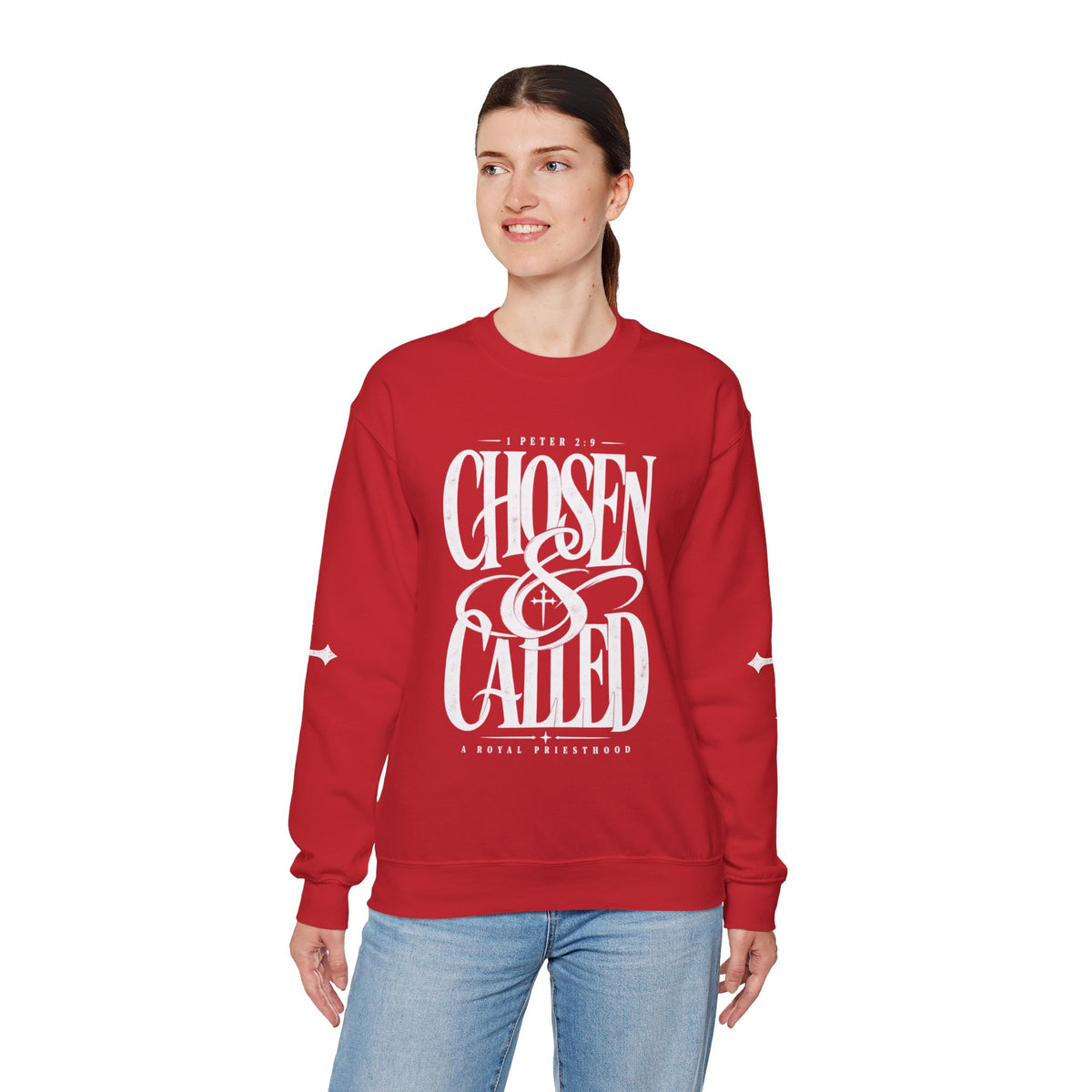 Chosen & Called Crewneck Sweatshirt — Christian Faith Apparel, 'A Royal Priesthood' Gospel Pullover