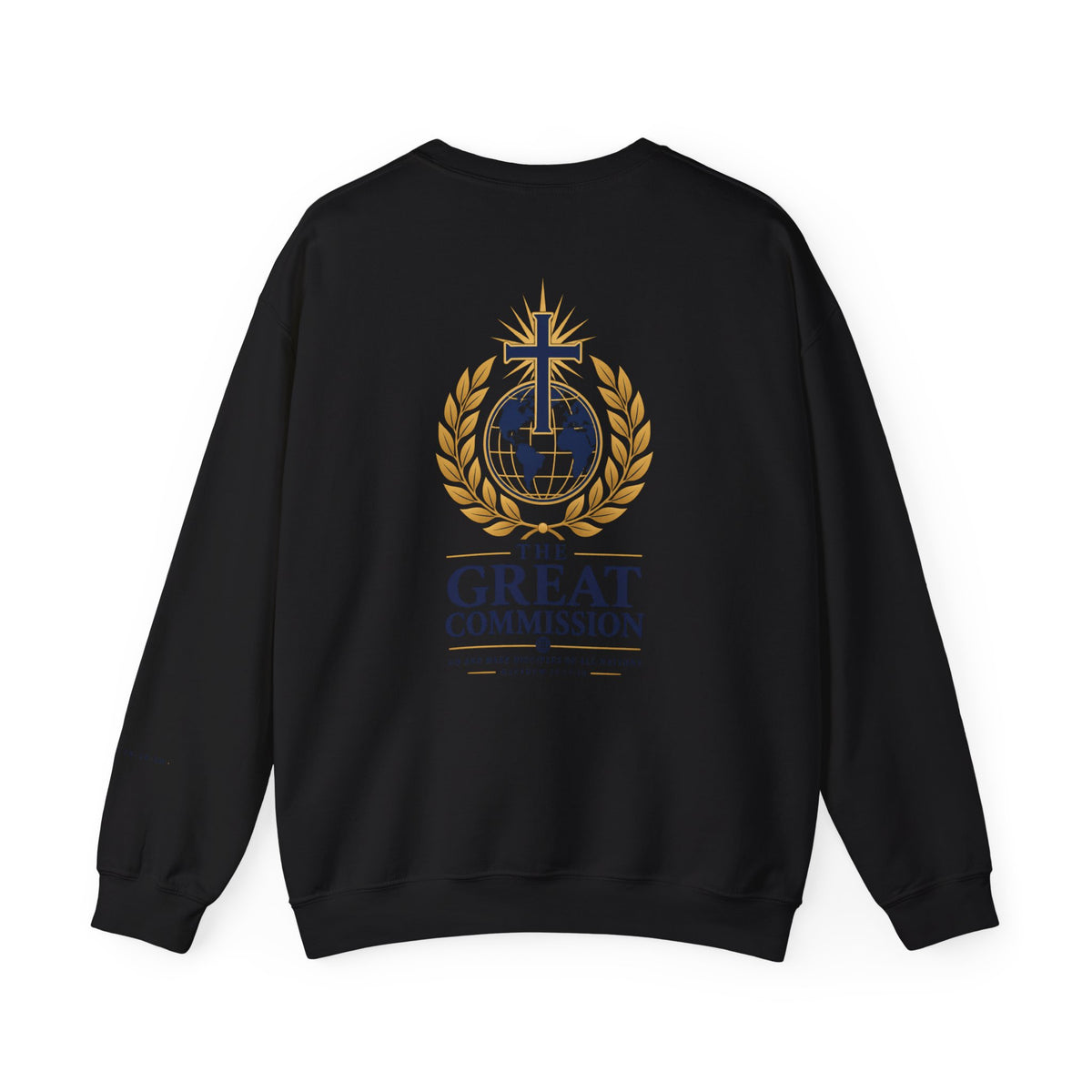 Great Commission Crewneck Sweatshirt — Christian Cross Globe Design