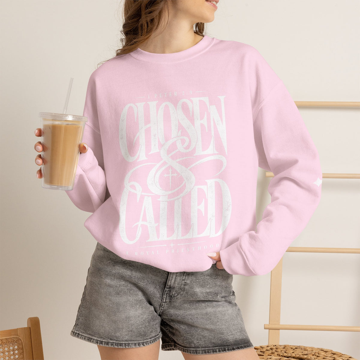 Chosen & Called Crewneck Sweatshirt — Christian Faith Apparel, 'A Royal Priesthood' Gospel Pullover