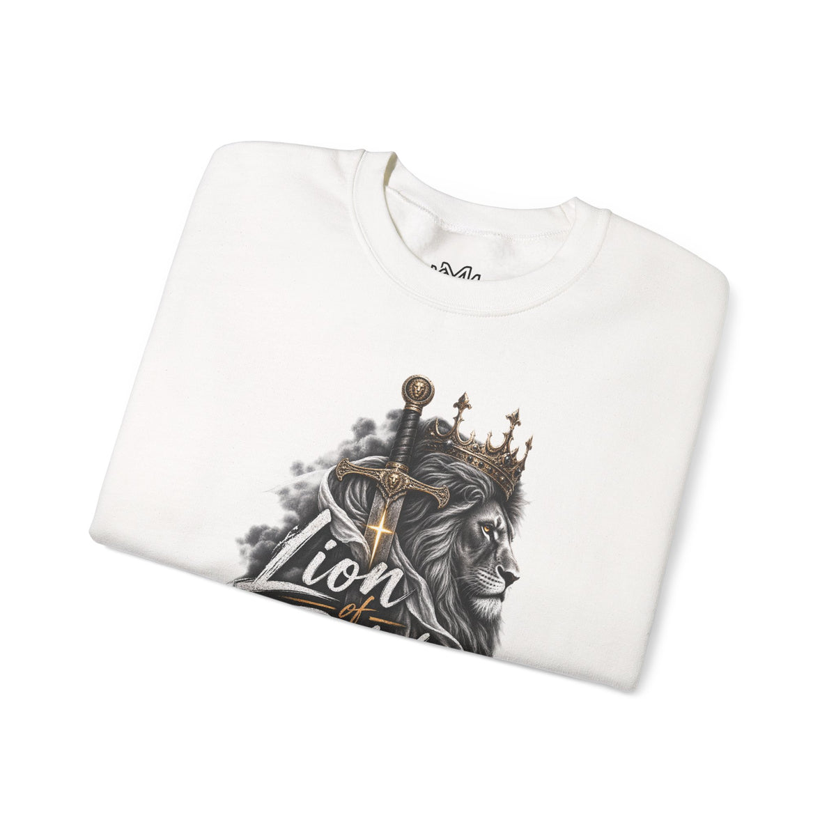 Lion of Judah Sweatshirt — Christian Lion Crewneck with Crown & Ichthys Back