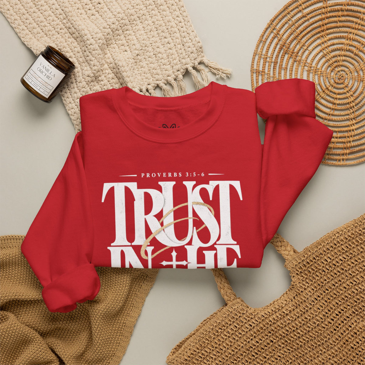 Trust in the Lord Crewneck Sweatshirt — Proverbs 3:5-6 Christian Pullover