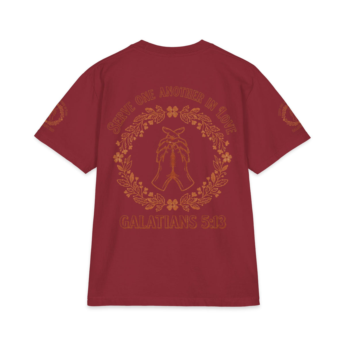 Galatians 5:13 Prayer Hands T-Shirt — Serve One Another in Love Christian Tee
