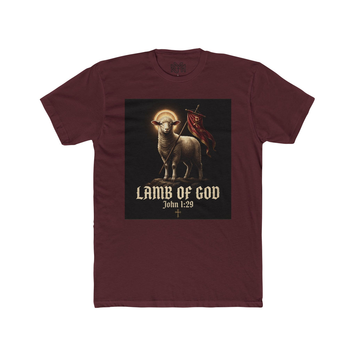 Lamb of God Tee — 'John 1:29' Religious Christian T-Shirt with INRI Cross Back