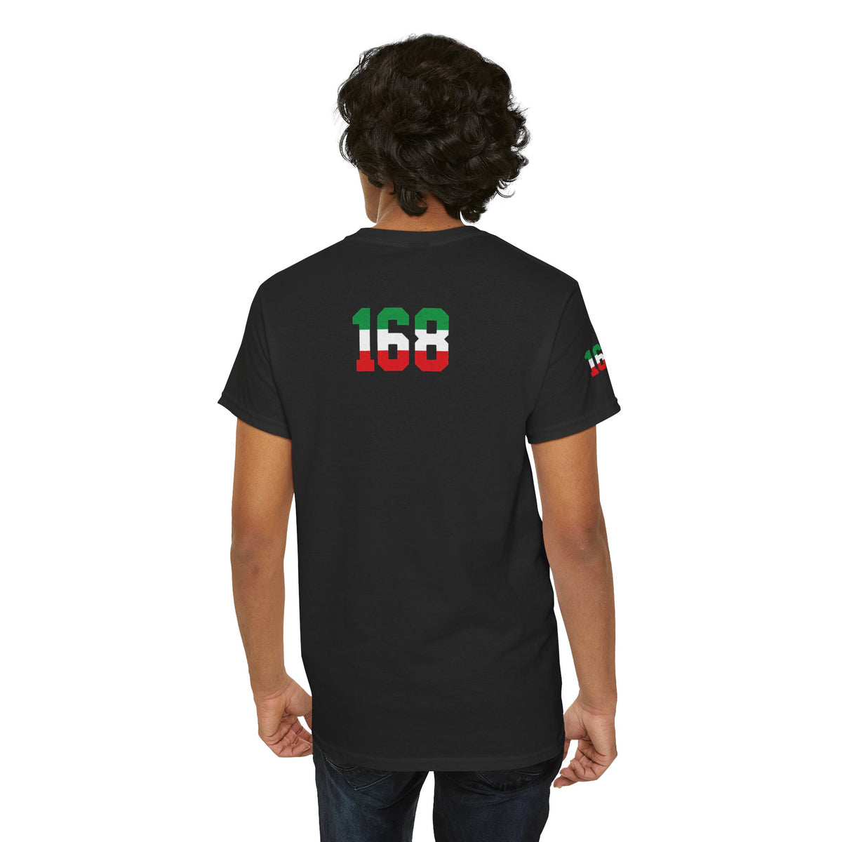 MINAB - Flag Graphic Tee — '168' Back Number Casual T‑Shirt
