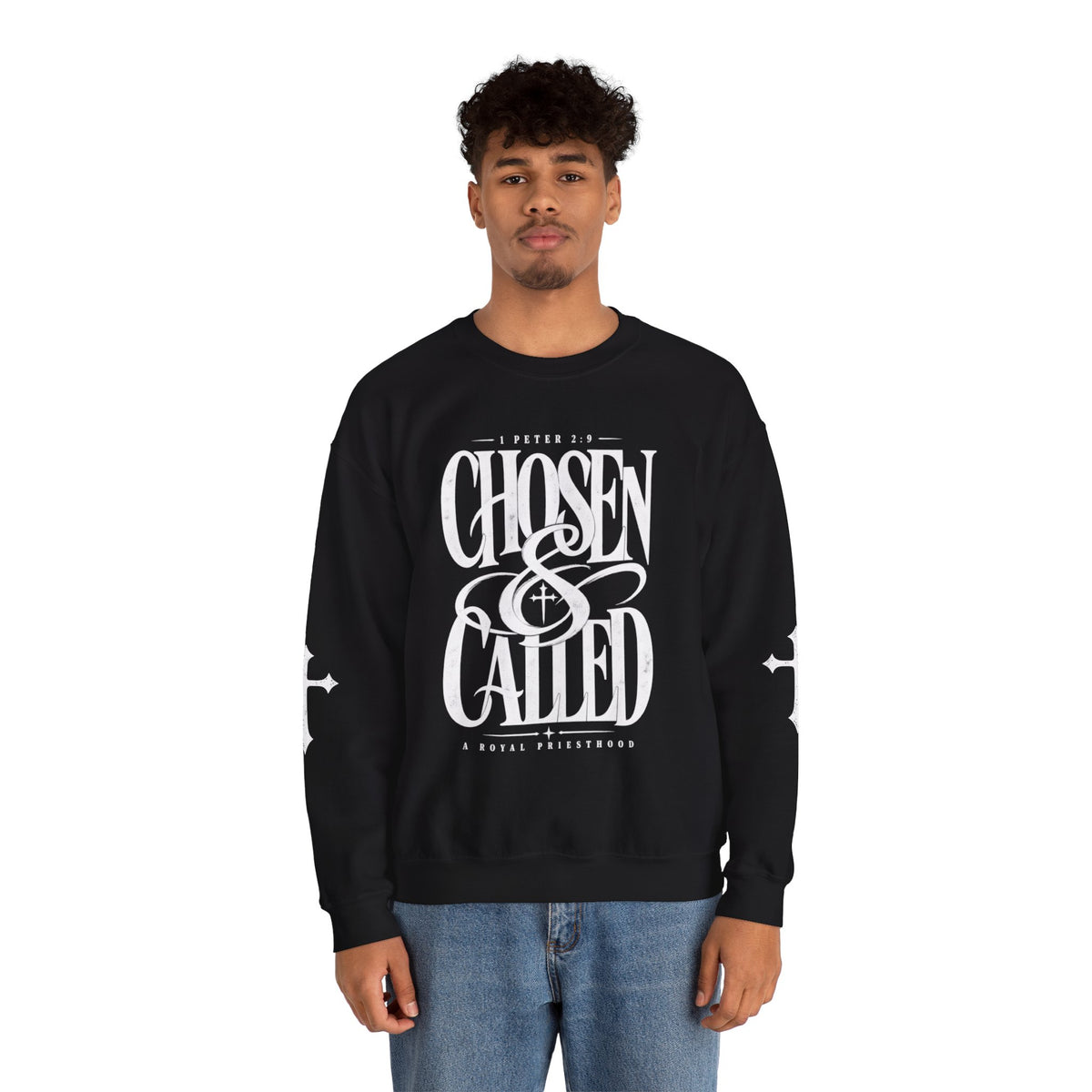 Chosen & Called Crewneck Sweatshirt — Christian Faith Apparel, 'A Royal Priesthood' Gospel Pullover