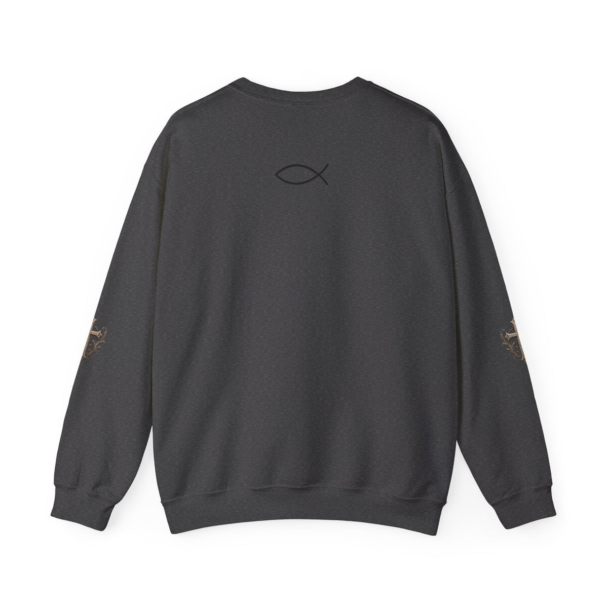 Lion of Judah Sweatshirt — Christian Lion Crewneck with Crown & Ichthys Back