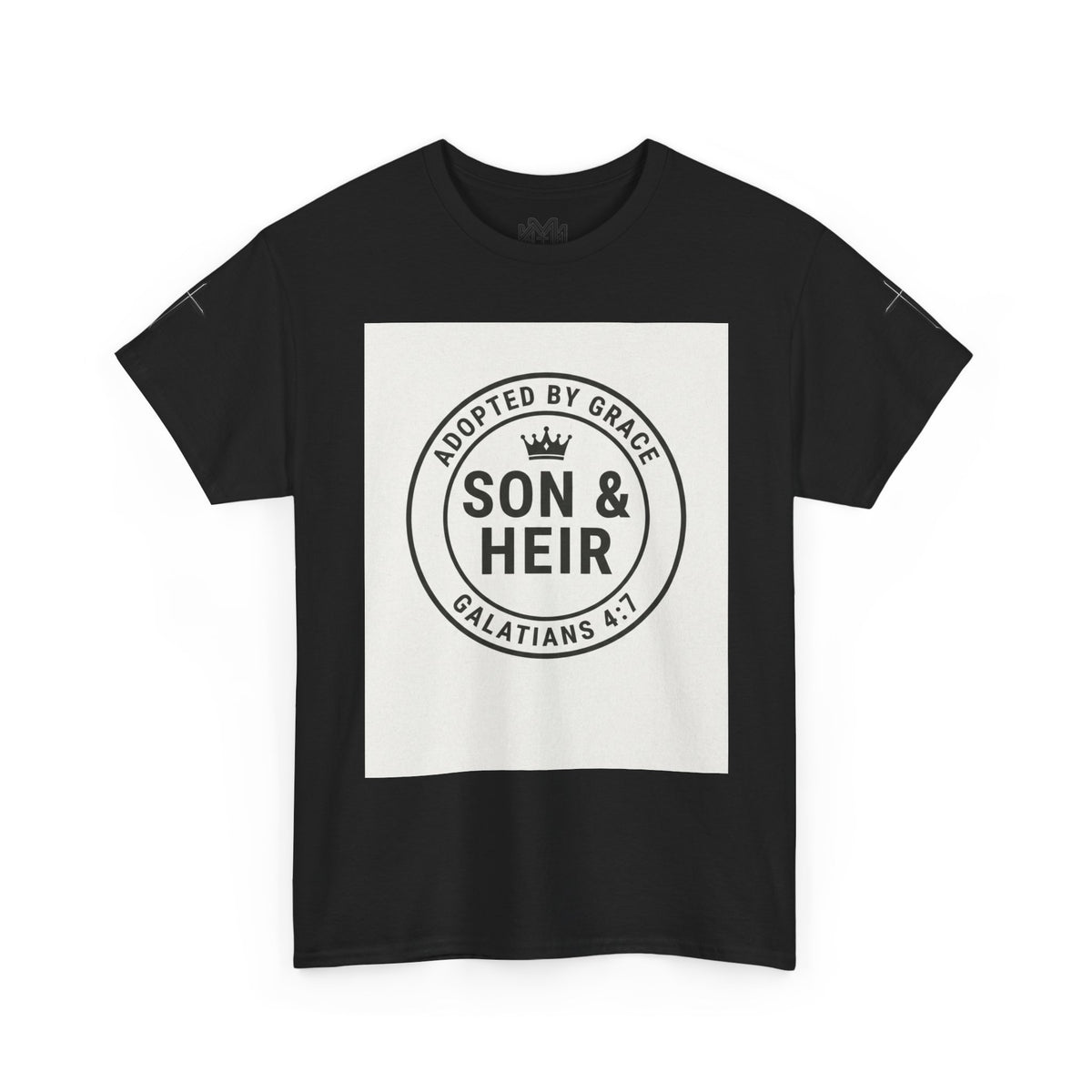 Christian Son & Heir T-Shirt — 'Adopted by Grace' Faith Tee with Jesus Prayer Design