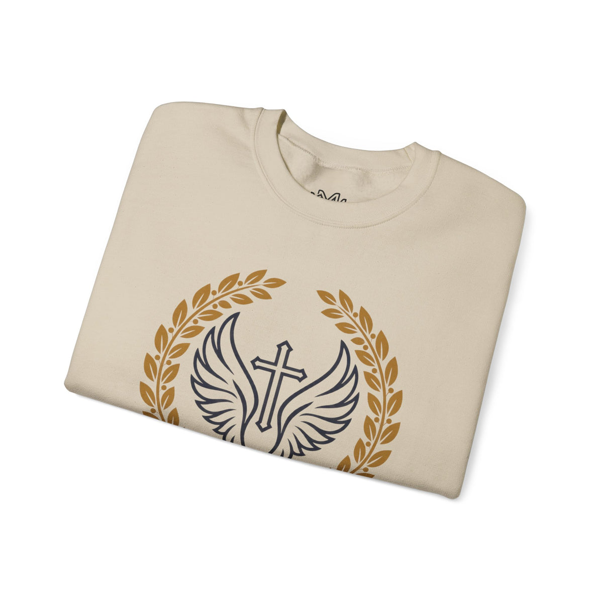 Religious Crewneck Sweatshirt – “Under His Wings” Psalm 91:4 Christian Pullover