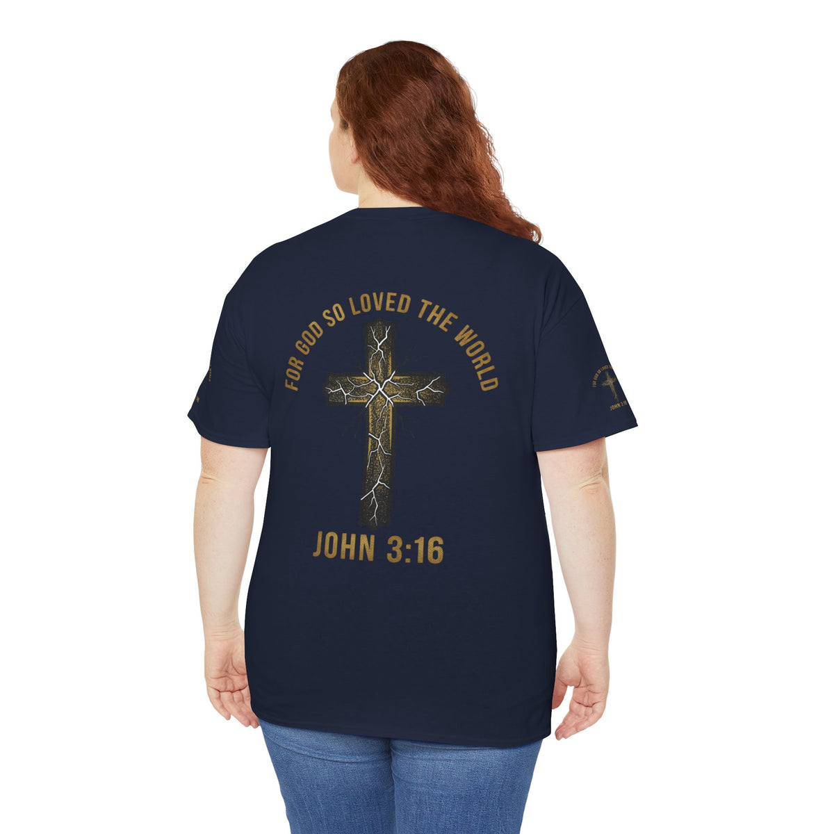 John 3:16 Cross T-Shirt — "For God So Loved the World" Christian Tee