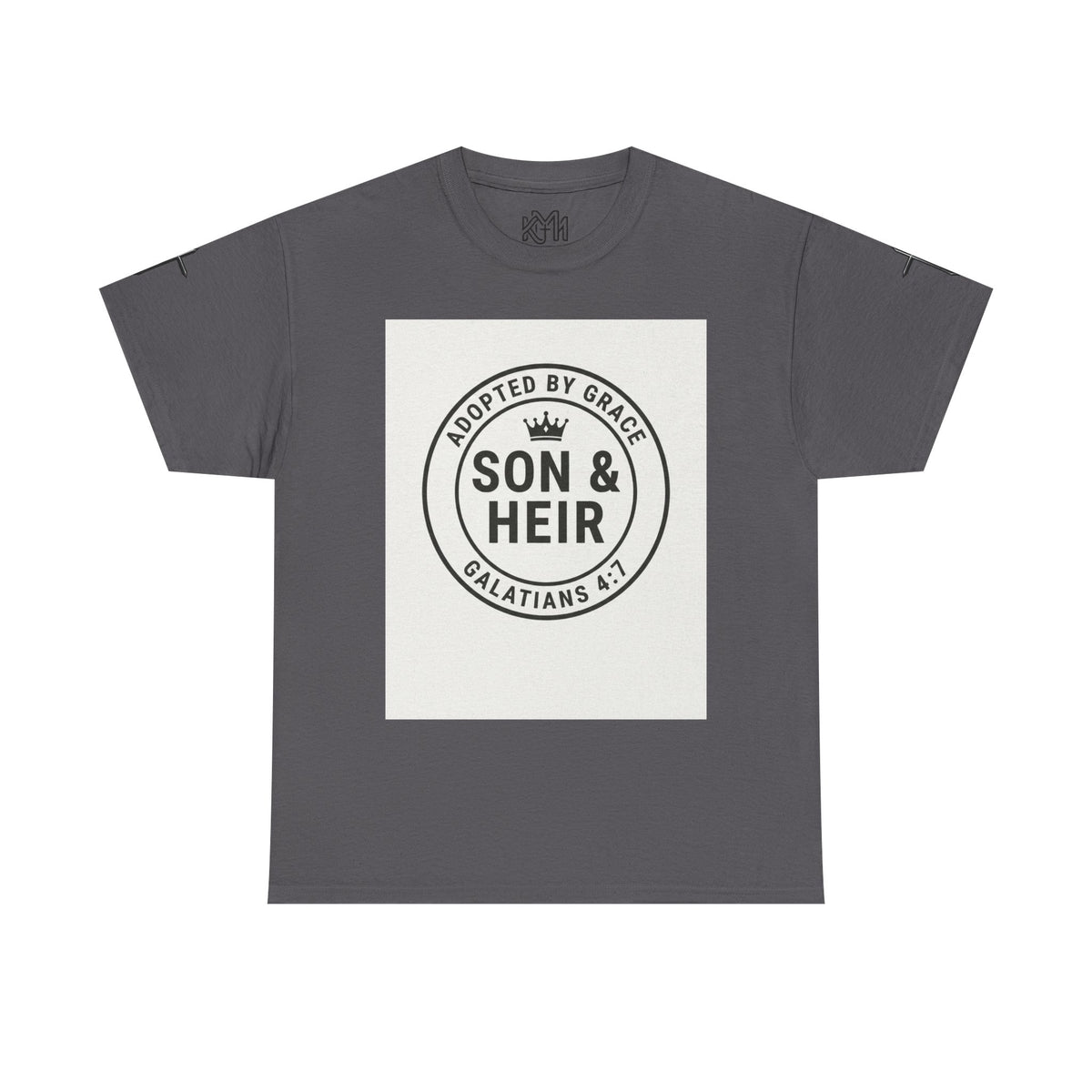 Christian Son & Heir T-Shirt — 'Adopted by Grace' Faith Tee with Jesus Prayer Design