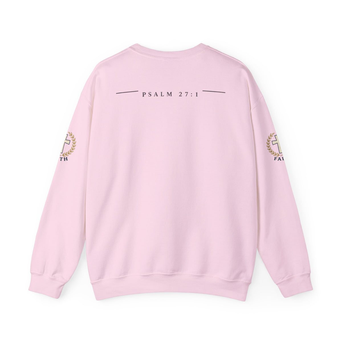 Faith Cross Crewneck Sweatshirt — Christian Psalm 27:1 Pullover