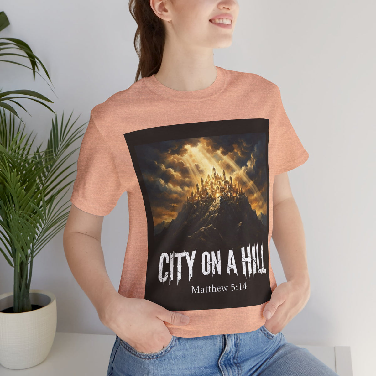 City on a Hill T-Shirt — Matthew 5:14 Christian Faith Tee