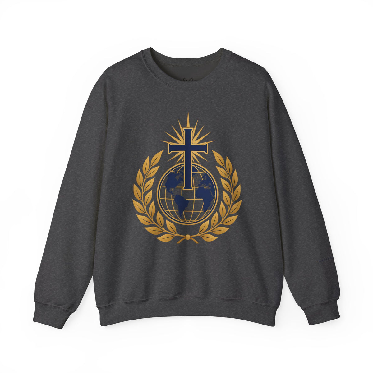 Great Commission Crewneck Sweatshirt — Christian Cross Globe Design