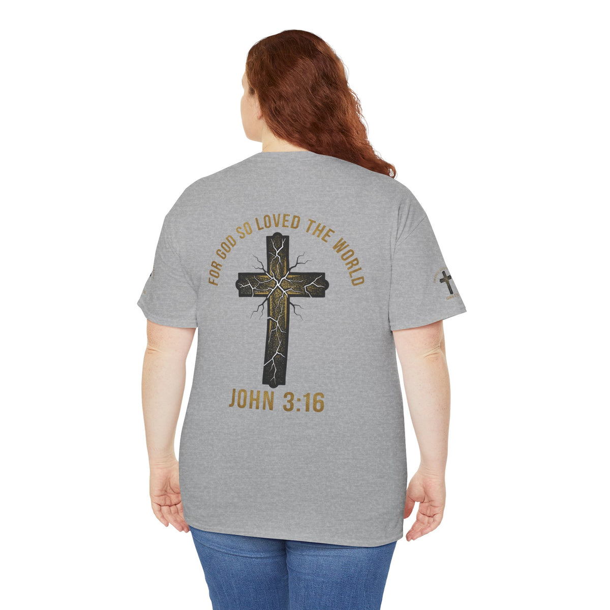 John 3:16 Cross T-Shirt — "For God So Loved the World" Christian Tee