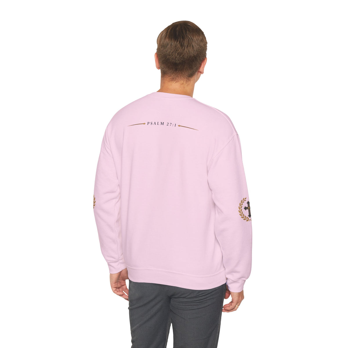 Psalm 27 Crewneck Sweatshirt — "The Lord Is My Light" Christian Cross Pullover
