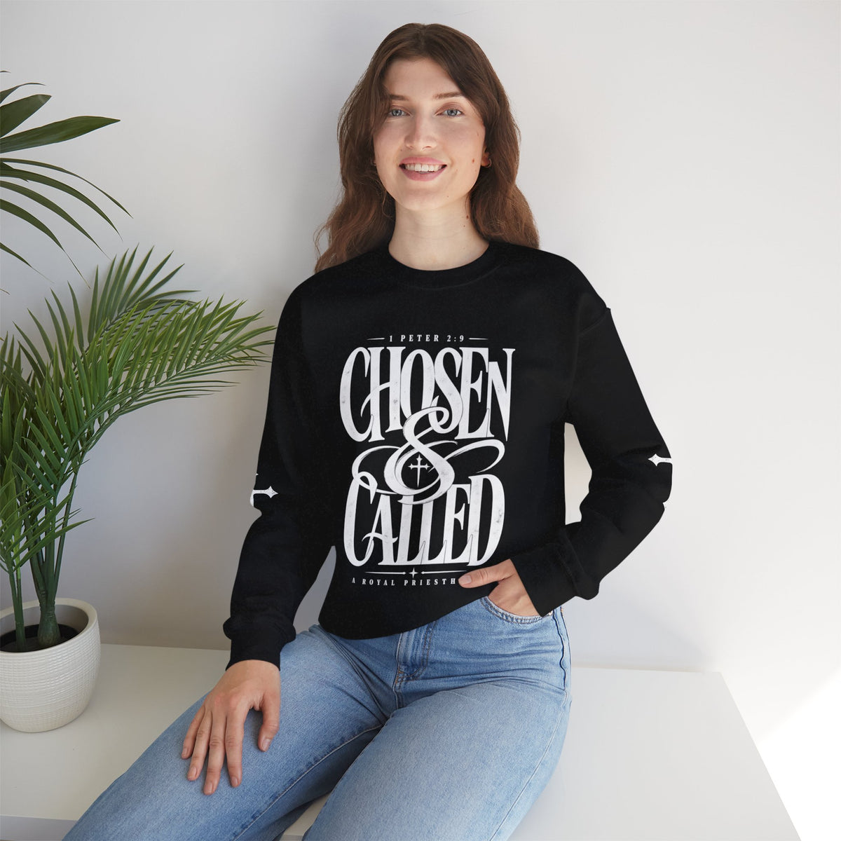 Chosen & Called Crewneck Sweatshirt — Christian Faith Apparel, 'A Royal Priesthood' Gospel Pullover