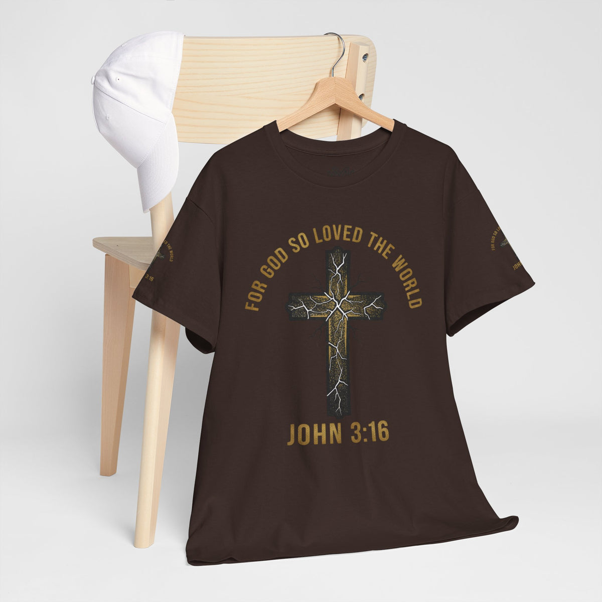 John 3:16 Cross T-Shirt — "For God So Loved the World" Christian Tee