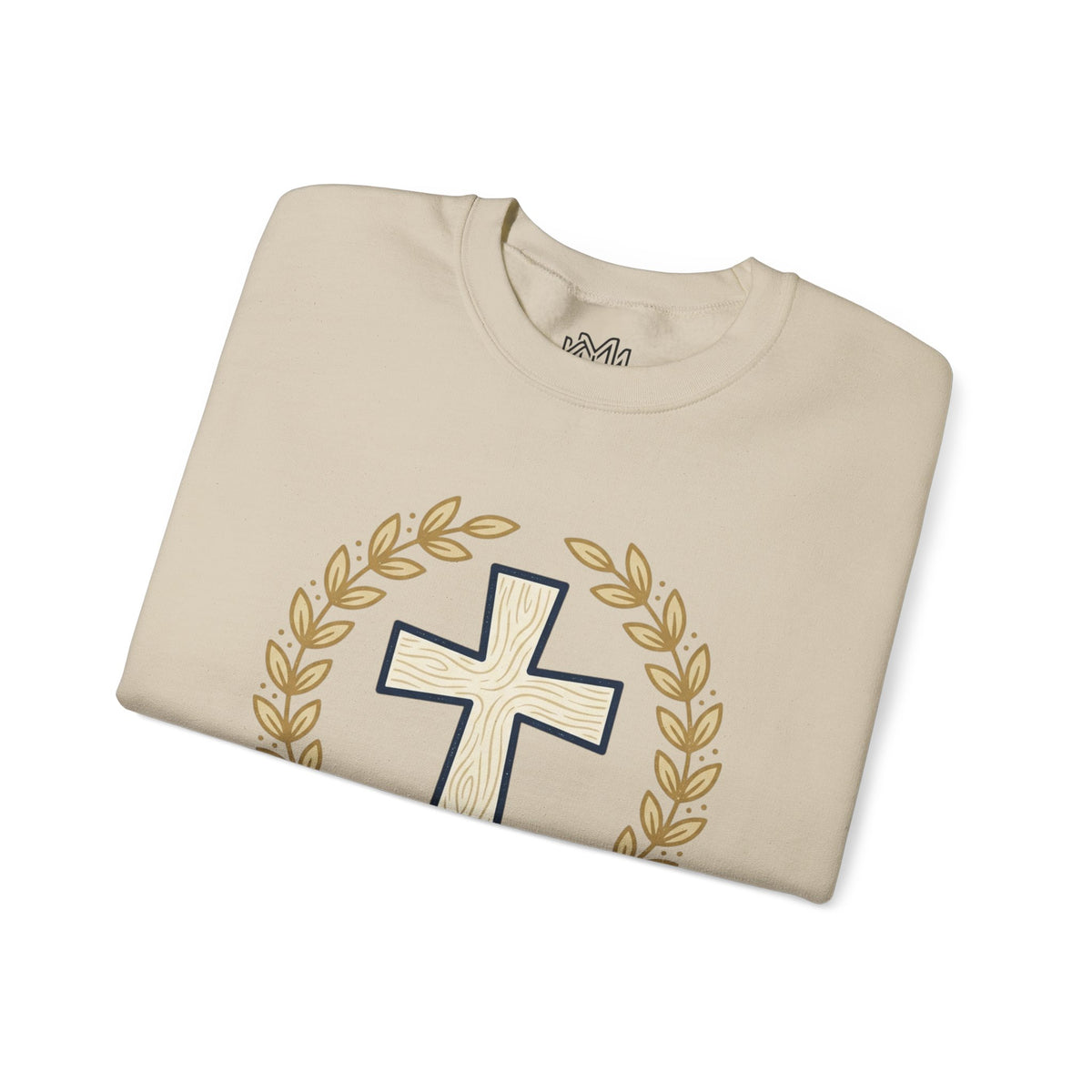 Faith Cross Crewneck Sweatshirt — Christian Psalm 27:1 Pullover