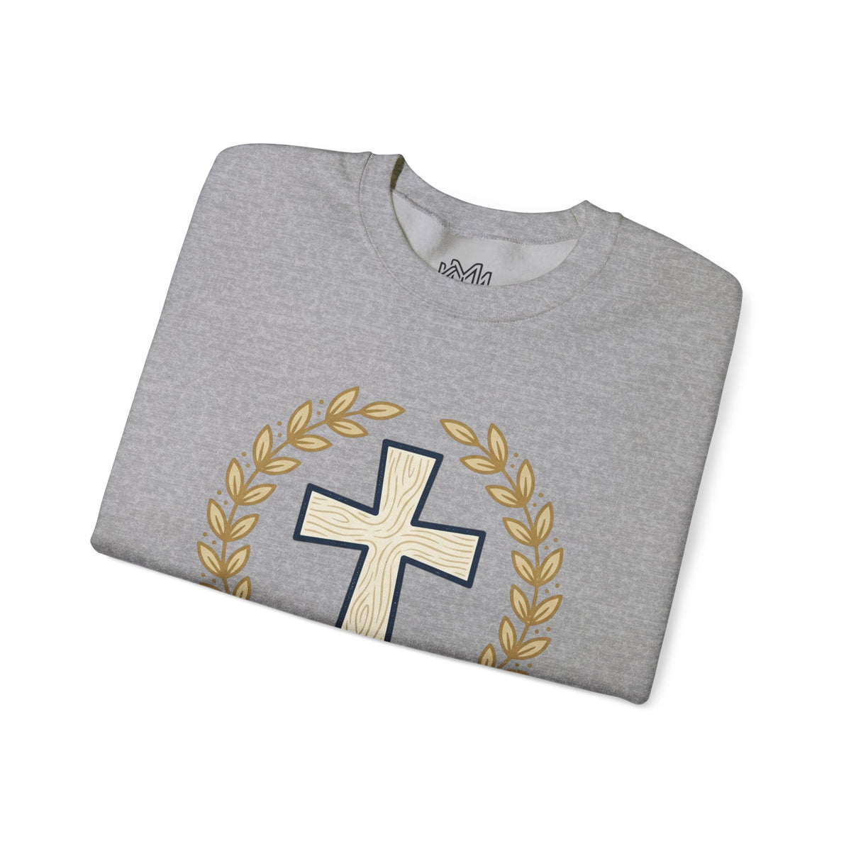 Faith Cross Crewneck Sweatshirt — Christian Psalm 27:1 Pullover