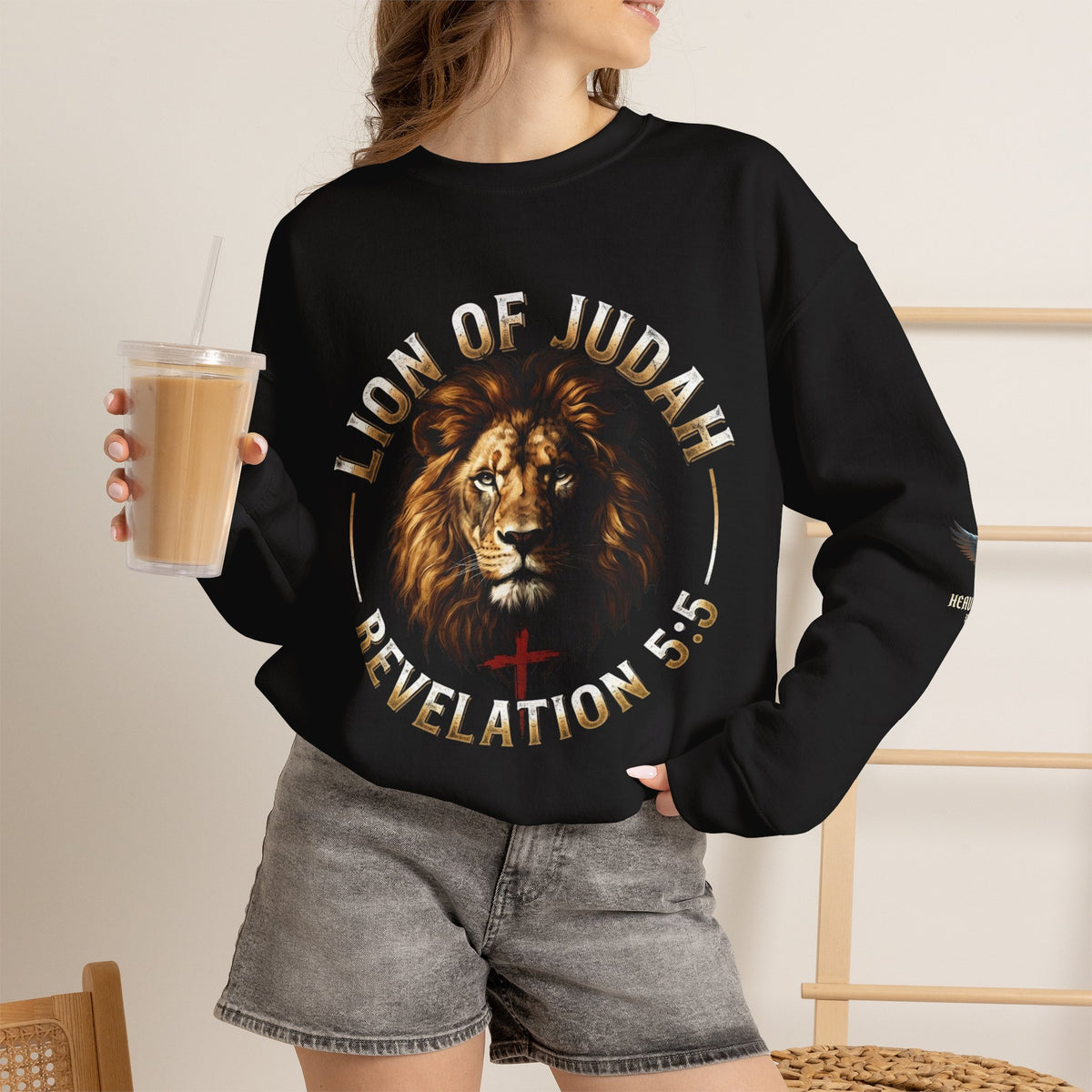 Lion of Judah Sweatshirt – "Revelation 5:5" Christian Crewneck