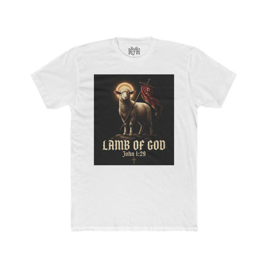Lamb of God Tee — 'John 1:29' Religious Christian T-Shirt with INRI Cross Back