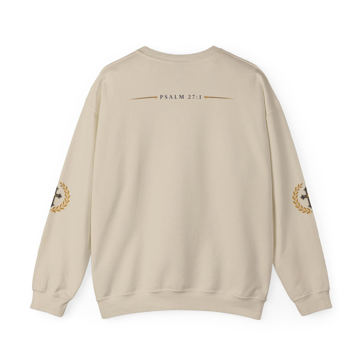 Psalm 27 Crewneck Sweatshirt — "The Lord Is My Light" Christian Cross Pullover