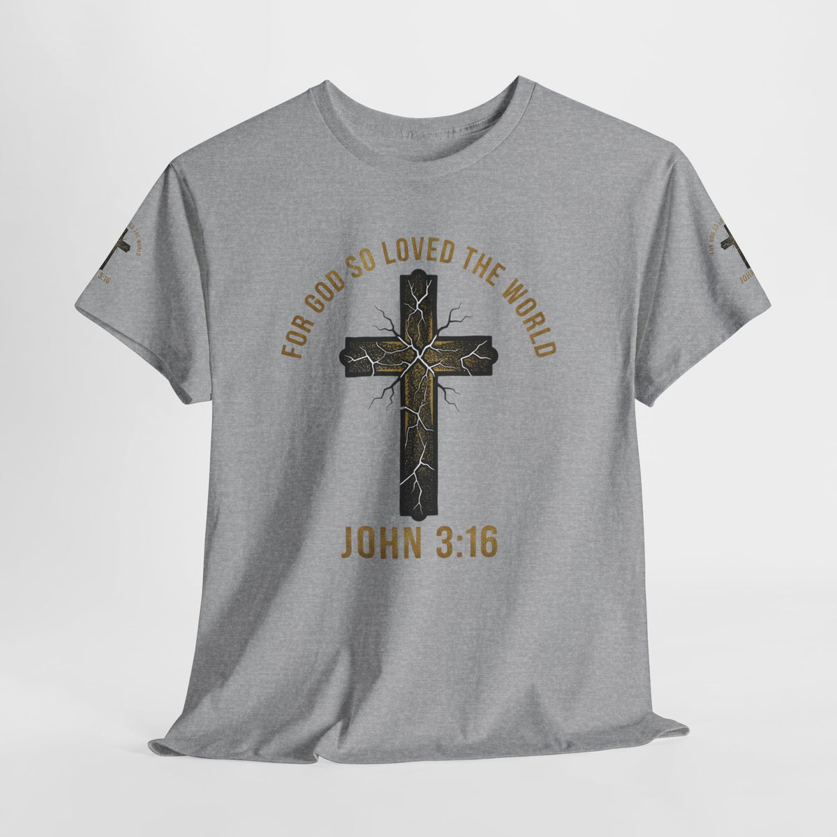 John 3:16 Cross T-Shirt — "For God So Loved the World" Christian Tee