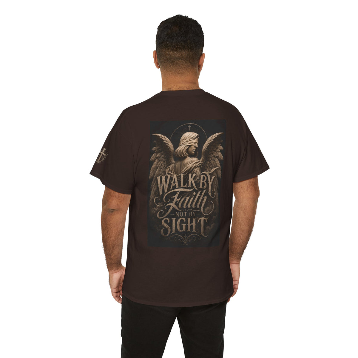 Angel Graphic Tee — "Walk by Faith, Not by Sight" Inspirational T‑Shirt